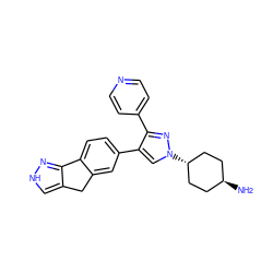 N[C@H]1CC[C@H](n2cc(-c3ccc4c(c3)Cc3c[nH]nc3-4)c(-c3ccncc3)n2)CC1 ZINC000101417507