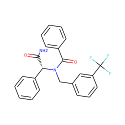 NC(=O)[C@@H](c1ccccc1)N(Cc1cccc(C(F)(F)F)c1)C(=O)c1ccccc1 ZINC001772639457