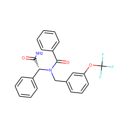 NC(=O)[C@@H](c1ccccc1)N(Cc1cccc(OC(F)(F)F)c1)C(=O)c1ccccc1 ZINC001772644877