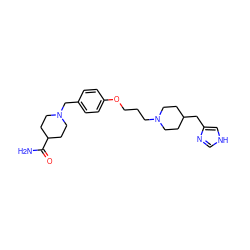 NC(=O)C1CCN(Cc2ccc(OCCCN3CCC(Cc4c[nH]cn4)CC3)cc2)CC1 ZINC000028570807