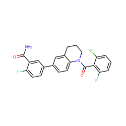NC(=O)c1cc(-c2ccc3c(c2)CCCN3C(=O)c2c(F)cccc2Cl)ccc1F ZINC000211273108