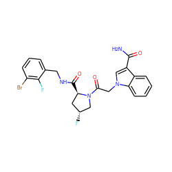 NC(=O)c1cn(CC(=O)N2C[C@H](F)C[C@H]2C(=O)NCc2cccc(Br)c2F)c2ccccc12 ZINC000143881244