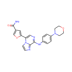 NC(=O)c1coc(-c2cnc(Nc3ccc(N4CCOCC4)cc3)c3nccn23)c1 ZINC000073312210
