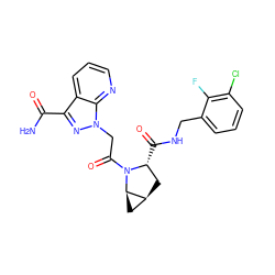 NC(=O)c1nn(CC(=O)N2[C@H](C(=O)NCc3cccc(Cl)c3F)C[C@H]3C[C@H]32)c2ncccc12 ZINC000143896652
