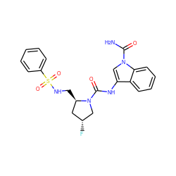 NC(=O)n1cc(NC(=O)N2C[C@H](F)C[C@H]2CNS(=O)(=O)c2ccccc2)c2ccccc21 ZINC000147787160