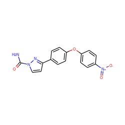 NC(=O)n1ccc(-c2ccc(Oc3ccc([N+](=O)[O-])cc3)cc2)n1 ZINC000003948702