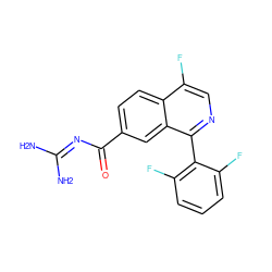 NC(N)=NC(=O)c1ccc2c(F)cnc(-c3c(F)cccc3F)c2c1 ZINC000168059375
