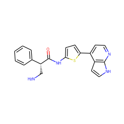 NC[C@@H](C(=O)Nc1ccc(-c2ccnc3[nH]ccc23)s1)c1ccccc1 ZINC000040395521
