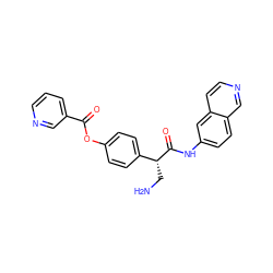 NC[C@@H](C(=O)Nc1ccc2cnccc2c1)c1ccc(OC(=O)c2cccnc2)cc1 ZINC000653706730