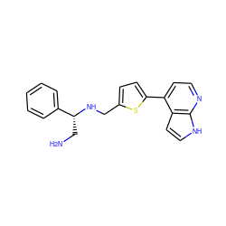 NC[C@@H](NCc1ccc(-c2ccnc3[nH]ccc23)s1)c1ccccc1 ZINC000040893567