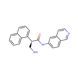 NC[C@H](C(=O)Nc1ccc2cnccc2c1)c1cccc2ccccc12 ZINC000653711544