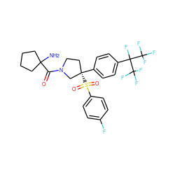 NC1(C(=O)N2CC[C@](c3ccc(C(F)(C(F)(F)F)C(F)(F)F)cc3)(S(=O)(=O)c3ccc(F)cc3)C2)CCCC1 ZINC001772610175
