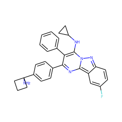 NC1(c2ccc(-c3nc4c5cc(F)ccc5nn4c(NC4CC4)c3-c3ccccc3)cc2)CCC1 ZINC000143452203