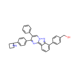 NC1(c2ccc(-c3nc4c5cccc(-c6ccc(CO)cc6)c5nn4cc3-c3ccccc3)cc2)CCC1 ZINC000143427200