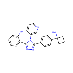 NC1(c2ccc(-c3nnc4n3-c3cnccc3Nc3ccccc3-4)cc2)CCC1 ZINC000096174155