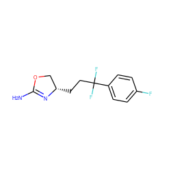 NC1=N[C@@H](CCC(F)(F)c2ccc(F)cc2)CO1 ZINC000117255988