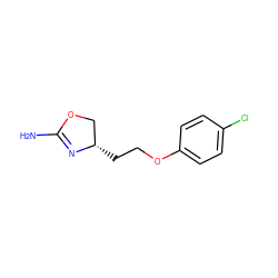 NC1=N[C@@H](CCOc2ccc(Cl)cc2)CO1 ZINC000117253562