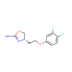 NC1=N[C@@H](CCOc2ccc(F)c(F)c2)CO1 ZINC000117274858