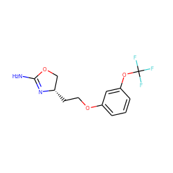 NC1=N[C@@H](CCOc2cccc(OC(F)(F)F)c2)CO1 ZINC000117251223