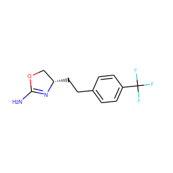 NC1=N[C@@H](CCc2ccc(C(F)(F)F)cc2)CO1 ZINC000149151758
