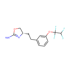 NC1=N[C@@H](CCc2cccc(OC(F)(F)C(F)F)c2)CO1 ZINC000149214889