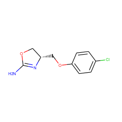 NC1=N[C@@H](COc2ccc(Cl)cc2)CO1 ZINC000169698838