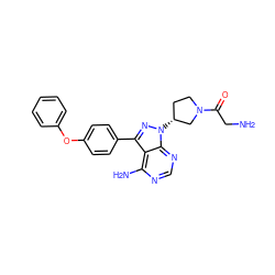 NCC(=O)N1CC[C@@H](n2nc(-c3ccc(Oc4ccccc4)cc3)c3c(N)ncnc32)C1 ZINC000653795805