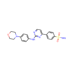 NS(=O)(=O)c1ccc(-c2ccnc(Nc3ccc(N4CCOCC4)cc3)n2)cc1 ZINC000049033472