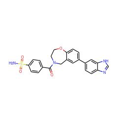 NS(=O)(=O)c1ccc(C(=O)N2CCOc3ccc(-c4ccc5nc[nH]c5c4)cc3C2)cc1 ZINC000095591867
