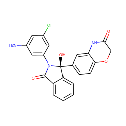 Nc1cc(Cl)cc(N2C(=O)c3ccccc3[C@@]2(O)c2ccc3c(c2)NC(=O)CO3)c1 ZINC000116252358