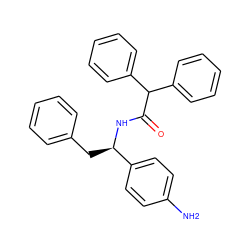 Nc1ccc([C@@H](Cc2ccccc2)NC(=O)C(c2ccccc2)c2ccccc2)cc1 ZINC000000605625