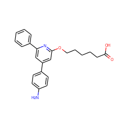 Nc1ccc(-c2cc(OCCCCCC(=O)O)nc(-c3ccccc3)c2)cc1 ZINC000013729740