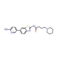 Nc1ccc(-c2ccc3nc(NC(=O)CCCN4CCCCC4)sc3c2)cn1 ZINC000096283496