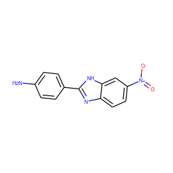 Nc1ccc(-c2nc3ccc([N+](=O)[O-])cc3[nH]2)cc1 ZINC000013152576