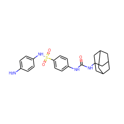 Nc1ccc(NS(=O)(=O)c2ccc(NC(=O)NC34CC5CC(CC(C5)C3)C4)cc2)cc1 ZINC000096271189