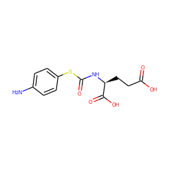 Nc1ccc(SC(=O)N[C@@H](CCC(=O)O)C(=O)O)cc1 ZINC000013795335