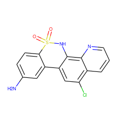 Nc1ccc2c(c1)-c1cc(Cl)c3cccnc3c1NS2(=O)=O ZINC000141822123