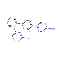 Nc1cnc(-c2ccc(-c3ccccc3-c3cncc(N)n3)cc2F)cn1 ZINC000224769918