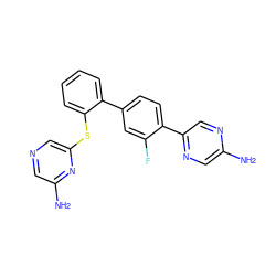 Nc1cnc(-c2ccc(-c3ccccc3Sc3cncc(N)n3)cc2F)cn1 ZINC000224807759