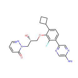 Nc1cnc(-c2ccc(C3CCC3)c(OC[C@@H](O)Cn3ncccc3=O)c2F)cn1 ZINC000224551311