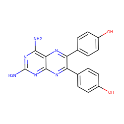 Nc1nc(N)c2nc(-c3ccc(O)cc3)c(-c3ccc(O)cc3)nc2n1 ZINC000001694541