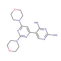 Nc1ncc(-c2cc(N3CCOCC3)nc(N3CCOCC3)n2)c(N)n1 ZINC000043154041