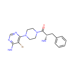 Nc1ncnc(N2CCN(C(=O)[C@@H](N)Cc3ccccc3)CC2)c1Br ZINC000103238987