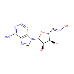 Nc1ncnc2c1ncn2[C@@H]1O[C@H](C=NO)[C@@H](O)[C@H]1O ZINC000253920738