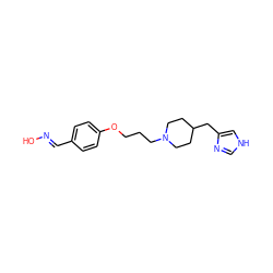 O/N=C/c1ccc(OCCCN2CCC(Cc3c[nH]cn3)CC2)cc1 ZINC000028563652