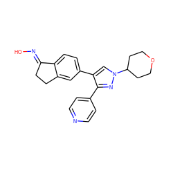 O/N=C1\CCc2cc(-c3cn(C4CCOCC4)nc3-c3ccncc3)ccc21 ZINC000035950597