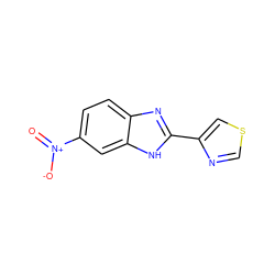 O=[N+]([O-])c1ccc2nc(-c3cscn3)[nH]c2c1 ZINC000012525556