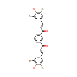 O=C(/C=C/c1cc(Br)c(O)c(Br)c1)c1cccc(C(=O)/C=C/c2cc(Br)c(O)c(Br)c2)c1 ZINC000029051324