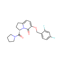 O=C([C@@H]1CCc2ccc(OCc3ccc(F)cc3F)c(=O)n21)N1CCCC1 ZINC000040917746