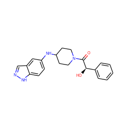 O=C([C@H](O)c1ccccc1)N1CCC(Nc2ccc3[nH]ncc3c2)CC1 ZINC000028891682